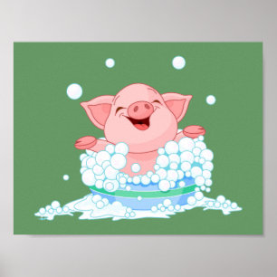 Piggy Bad-(grünes) Plakat