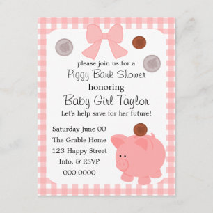 Piggy Bank Baby Shower Einladung