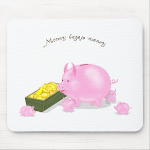 Piggy Bank Family Mousepad