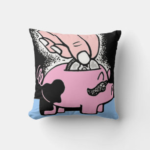 Piggy Bank farbig und schwarz und weiß Kissen