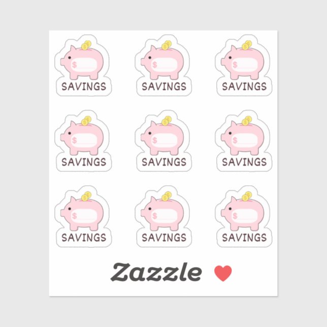 Piggy Bank Money Rettend Tracker Mini Bujo Planer Aufkleber (Blatt)