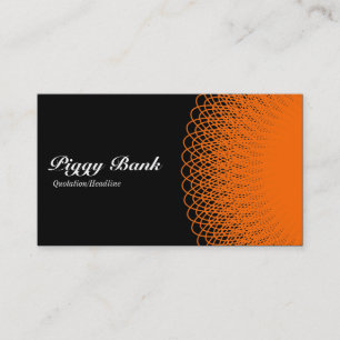 Piggy Bank - Orange auf schwarz Visitenkarte