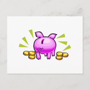 Piggy Bank Postkarte