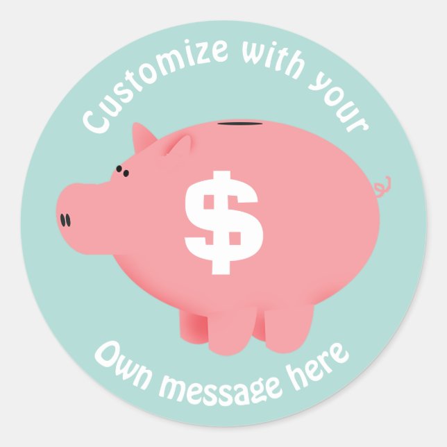 Piggy Bank Runder Aufkleber (Vorderseite)