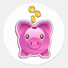 Piggy Bank Runder Aufkleber