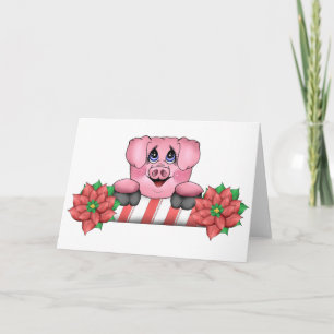 Piggy Christmas Card Feiertagskarte