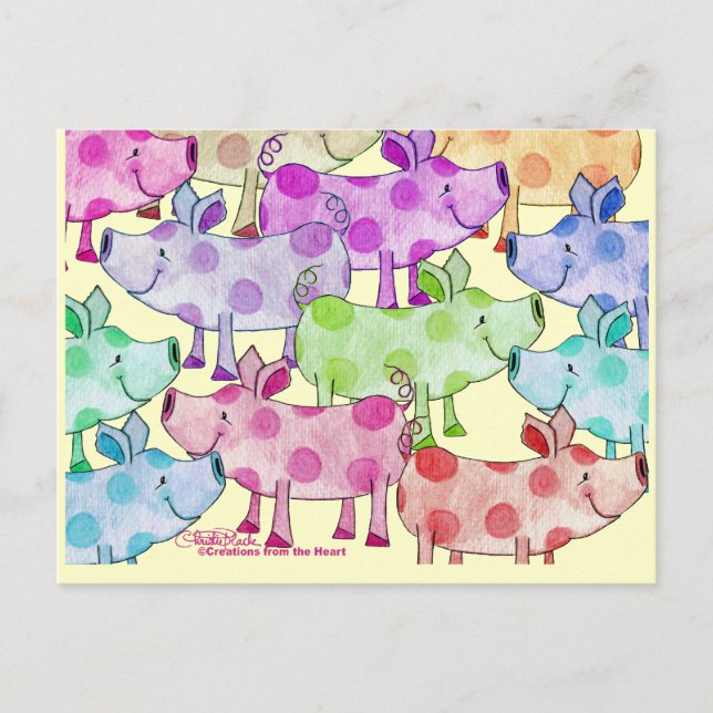 Piggy Collage Postkarte (Vorderseite)