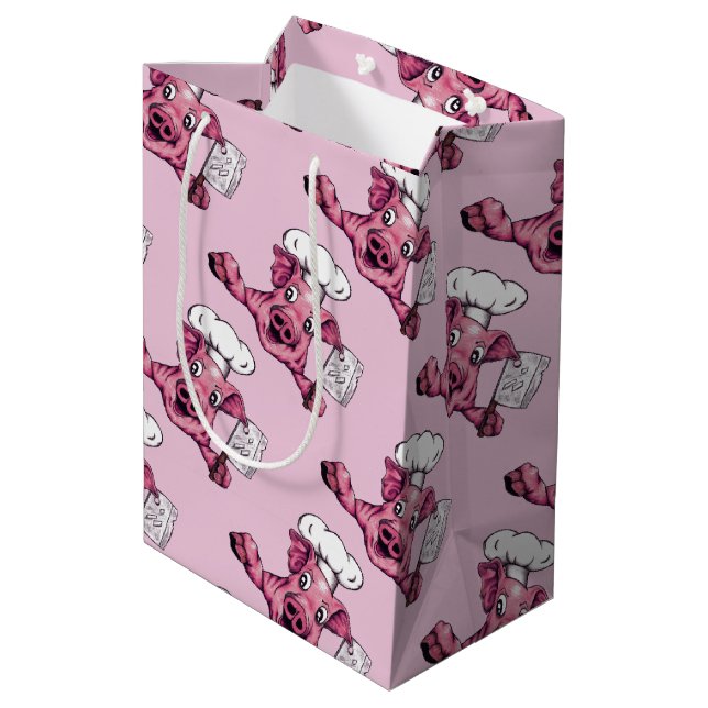 Piggy die Hamicidal Maniac lustige Mittlere Geschenktüte (Rückseite Schrägansicht)