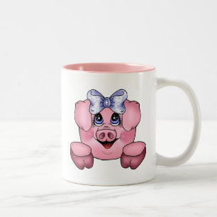 Piggy Gesichts-Tasse Zweifarbige Tasse
