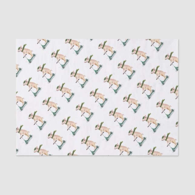Piggy on a scooter seidenpapier (Vorderseite)
