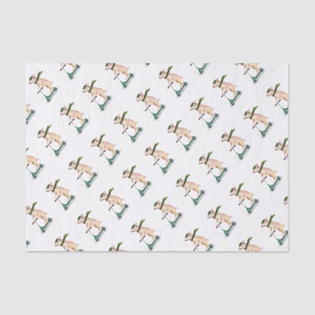 Piggy on a scooter seidenpapier (Vorderseite)