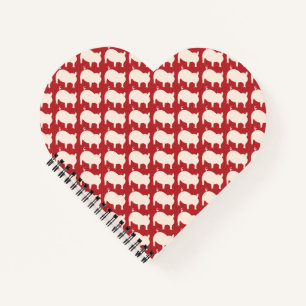 Piggy Parade Red White Notizbuch