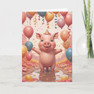 Piggy Party Birthday Delight Karte