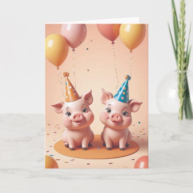 Piggy Party Time Karte (Vorderseite)
