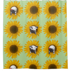 Piggy Sunflower Duschvorhang