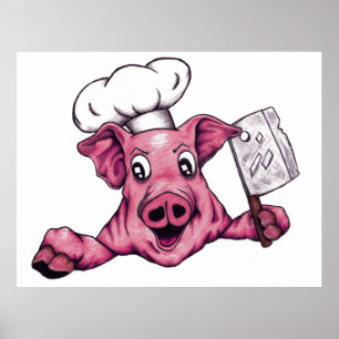 Piggy The Hamicide Maniac Cartoon Schweinefleisch  Poster