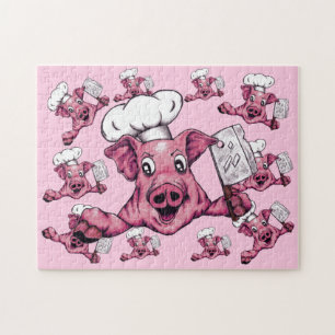 Piggy The Hamicide Maniac Cartoon Schweinefleisch  Puzzle