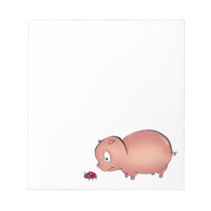Piggy wenig folgt Marienkäfer Notizblock
