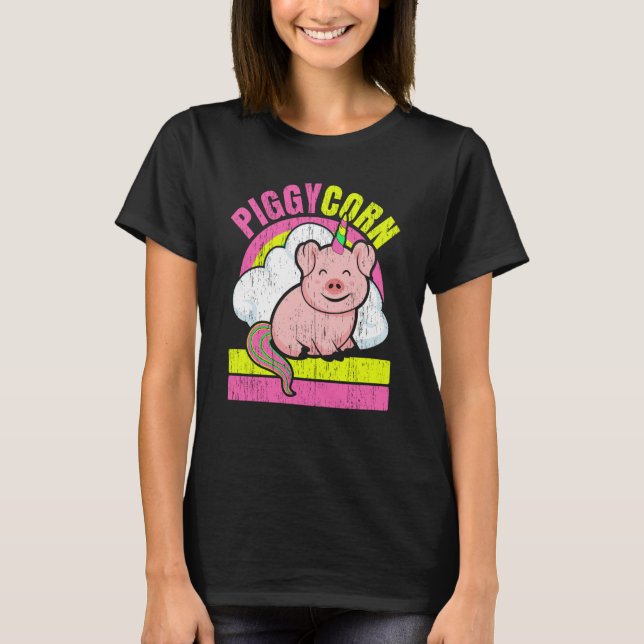 Piggycorn Farm Animal Piggy Farmer Unicorn Pig T-Shirt (Vorderseite)