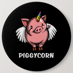 Piggycorn Schwein-Einhorn-magisches Vieh Button