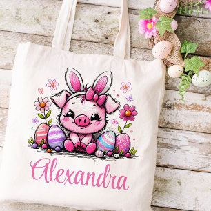 Piglet Easter Kids Name Girls Bunny Tragetasche
