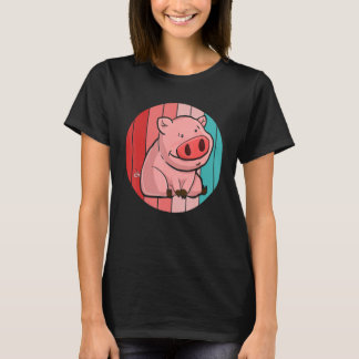 Piglet Farming Farm Animal  Farmer Retro Pig T-Shirt