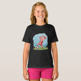 Piglet in Christmas costume and soccer ball T-Shirt