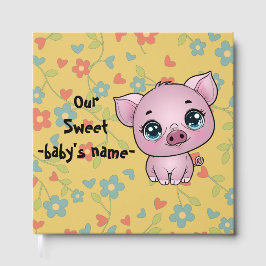 Piglet Theme New Baby Guest Book Gästebuch