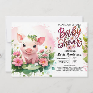 Piglet's Farmyard Paradise Babydusche Einladung