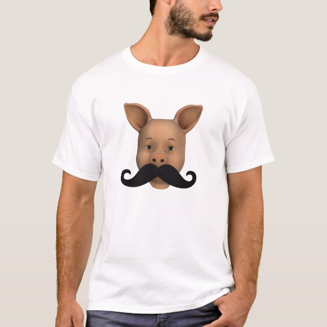 Pigment mit Mustache T-Shirt (Vorderseite)