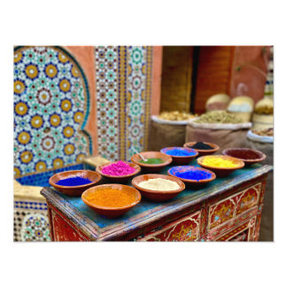 Pigmente zum Verkauf in der Medina - Marrakesch Fotodruck