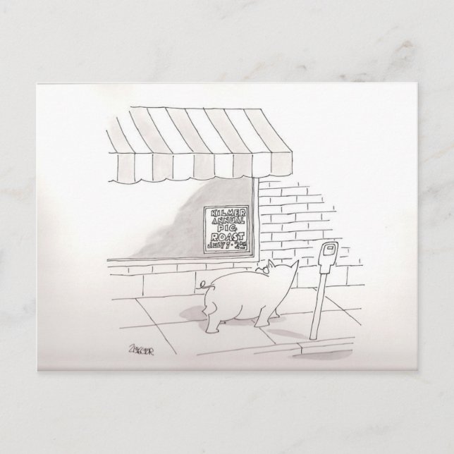 PigRoast Einladungspostkarte (Vorderseite)