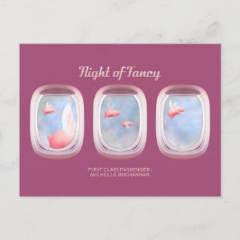 Pigs Flying Past Airplane Window-Personalized Postkarte