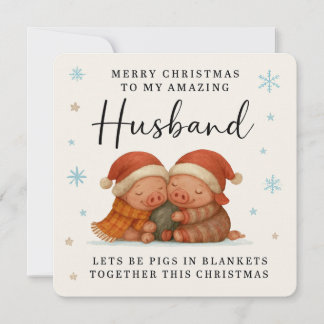 Pigs in Blankets Christmas Card for Husband Feiertagskarte