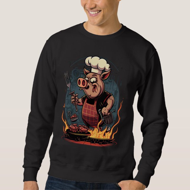 Pig's Meat   Pig Grilling Steak Sweatshirt (Vorderseite)