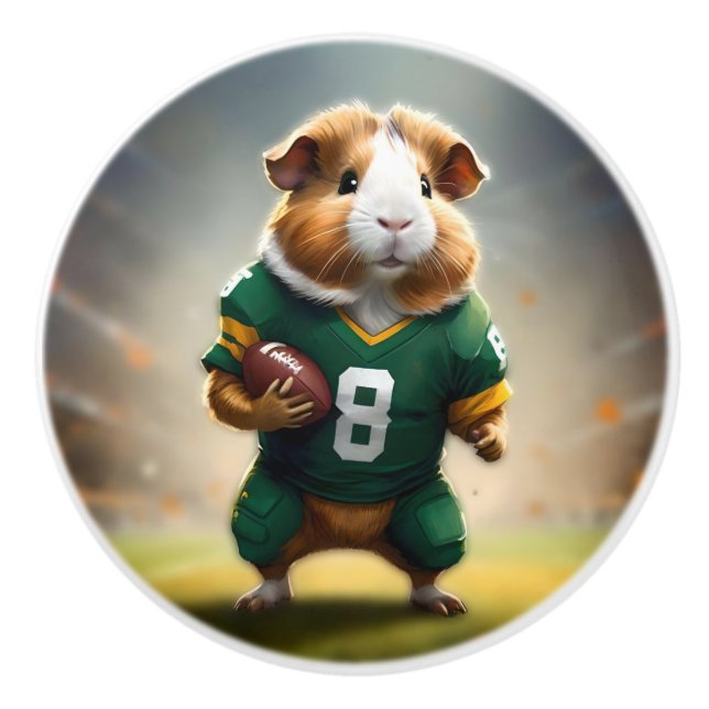 Pigskin Prodigy: Die Guinea Pig Quarterback, Keramikknauf (Vorderseite)