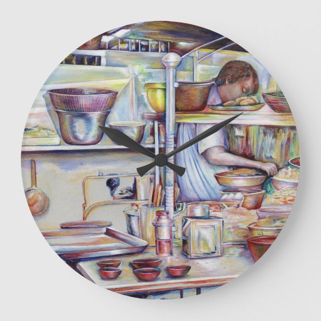 Pigtail Soup, Singapur Große Wanduhr (Vorderseite)