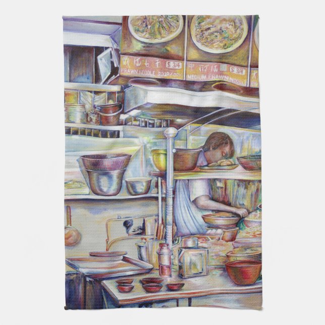 Pigtail Soup, Singapur Küchentuch (Vertikal)