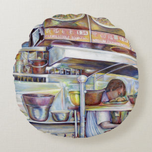 Pigtail Soup, Singapur Rundes Kissen