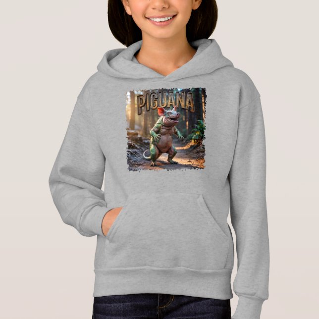 Piguana Fotografisch Combo Kreatur Witzig Hoodie (Vorderseite)