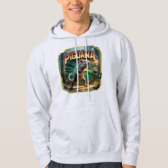 Piguana Illustration Combo Creature Funny Hoodie (Vorderseite)