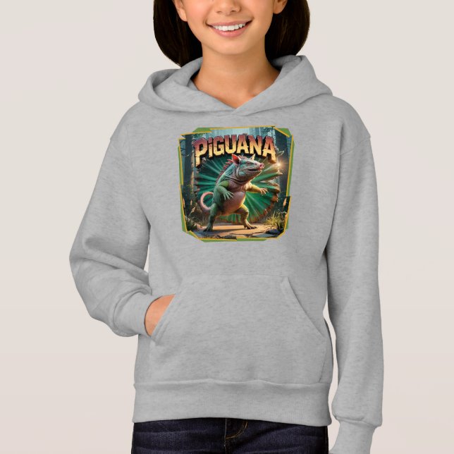 Piguana Illustration Combo Creature Funny Hoodie (Vorderseite)