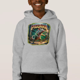 Piguana Illustration Combo Creature Funny Hoodie