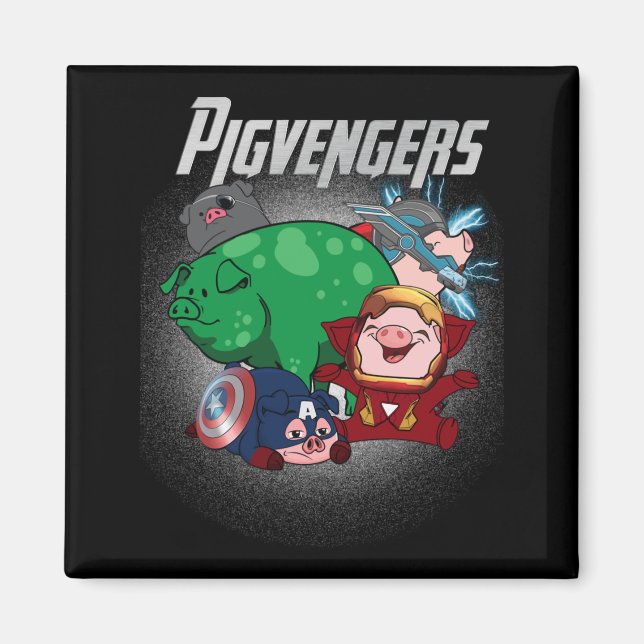 Pigvengers bauen Super Animal Hero Pig Liebhaber z Magnet (Vorne)
