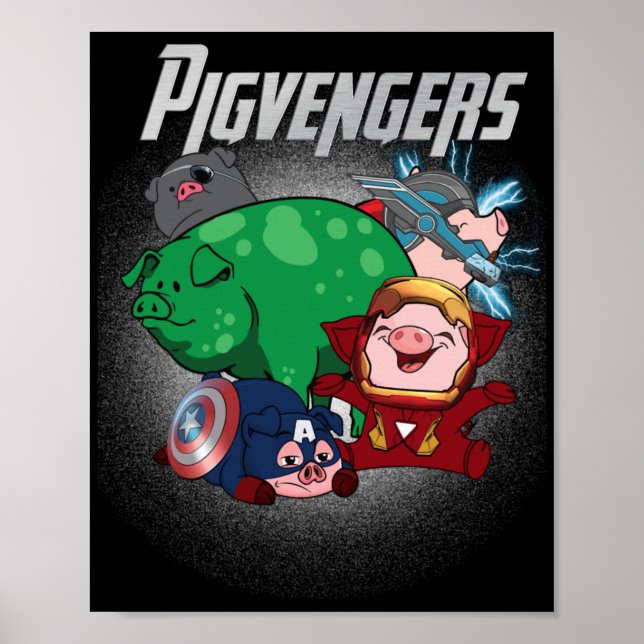 Pigvengers bauen Super Animal Hero Pig Liebhaber z Poster (Vorne)