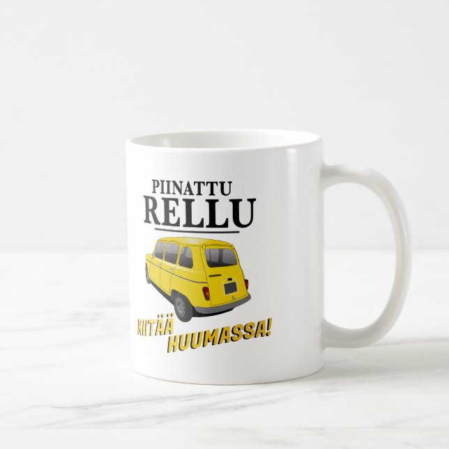 Piinattu Rellu - sananmuunnos huumoria - muki Kaffeetasse (Rechts)