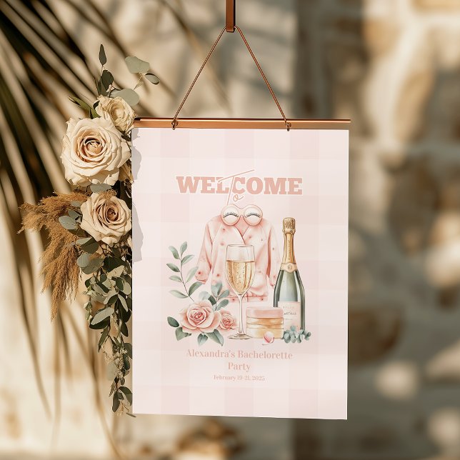 Pijamas und Prosecco-Junggeselinnen-Abschied Wandteppich Mit Holzrahmen (Von Creator hochgeladen)