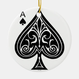 Pik, Spielkarte, Poker, Blackjack Keramik Ornament