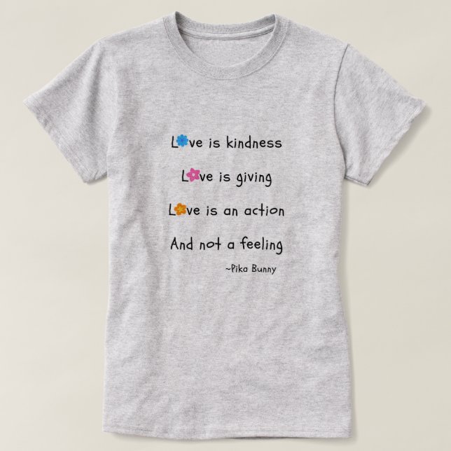 Pika Häschen-Liebe und Güte-T - Shirt (Design vorne)