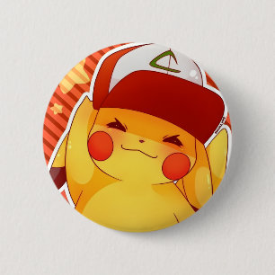 Pikachu-Trainerkappe Button
